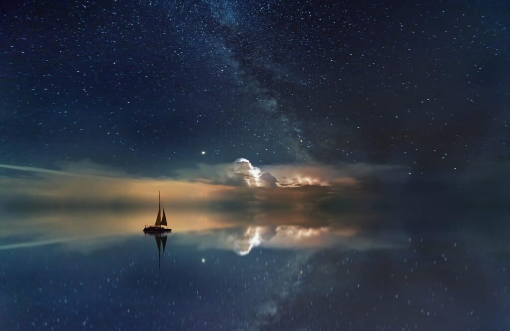 Calming ocean scene at night with stars | guided sleep hypnosis and deep relaxation